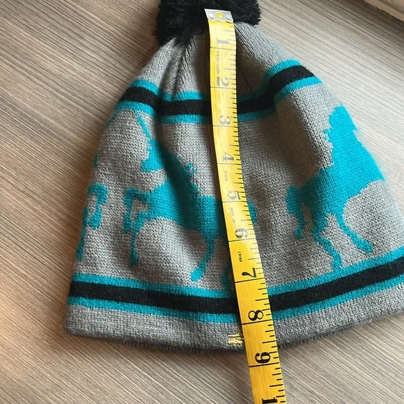 NWOT Grey, Black, & Turquoise Knit Unicorn Hat with Pom from Purveyors o… - Picture 4 of 7